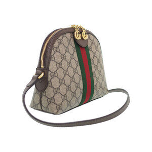 Gucci Shoulder Bag Canvas Supreme Beige Ophidia GG Brown Ebony